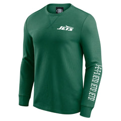 New York Jets Darius Rucker Collection Washed Waffle-Knit Long Sleeve T-Shirt Green