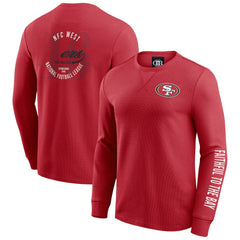 San Francisco 49ers Darius Rucker Collection Washed Waffle-Knit Long Sleeve T-Shirt Scarlet