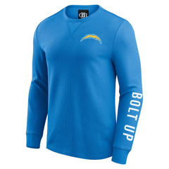 Los Angeles Chargers Darius Rucker Collection Washed Waffle-Knit Long Sleeve T-Shirt Powder Blue