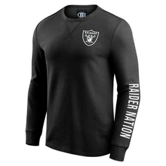 Las Vegas Raiders Darius Rucker Collection Washed Waffle-Knit Long Sleeve T-Shirt Black