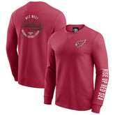 Arizona Cardinals Darius Rucker Collection Washed Waffle-Knit Long Sleeve T-Shirt Red
