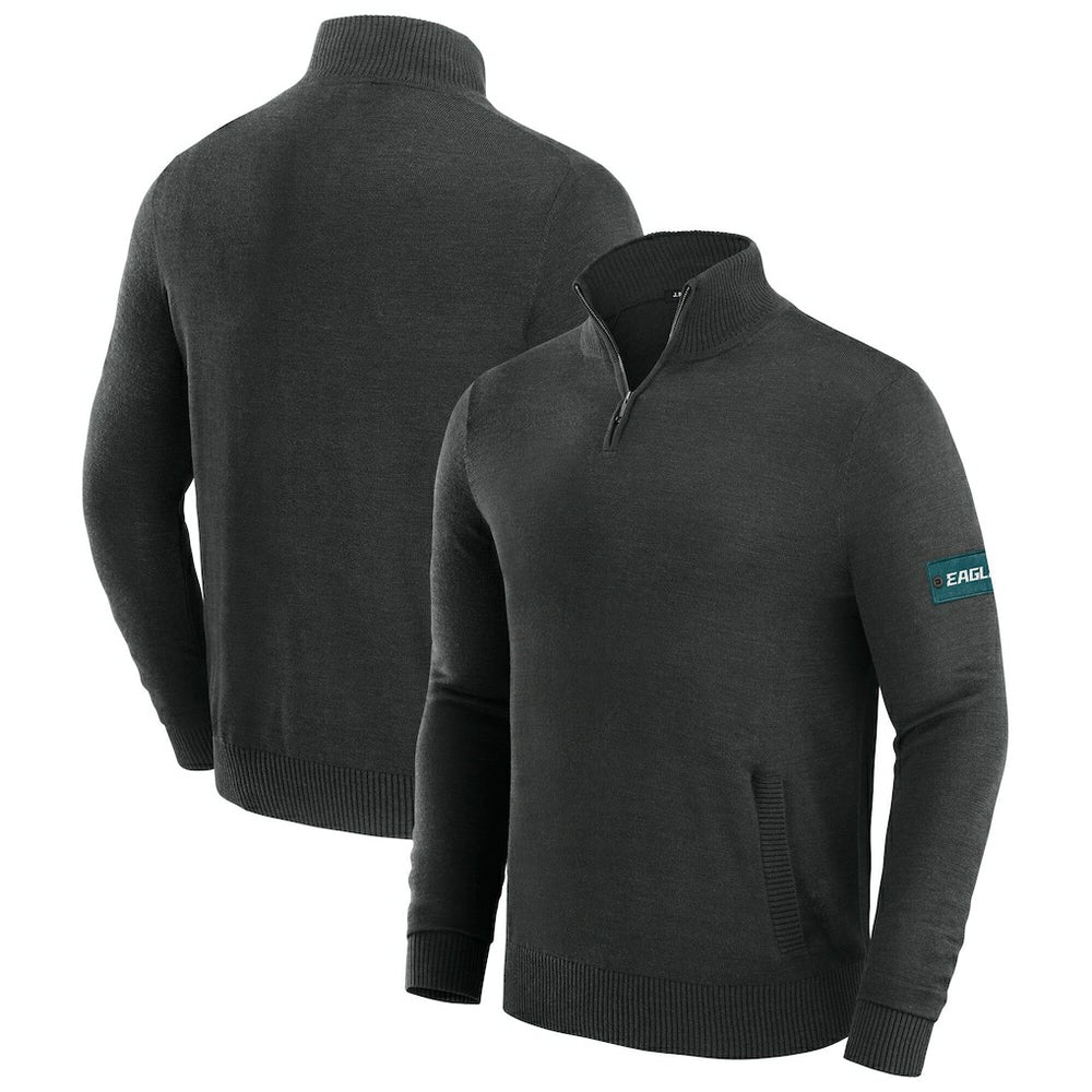 Philadelphia Eagles J. Palmer Franchise Quarter-Zip Sweater Black