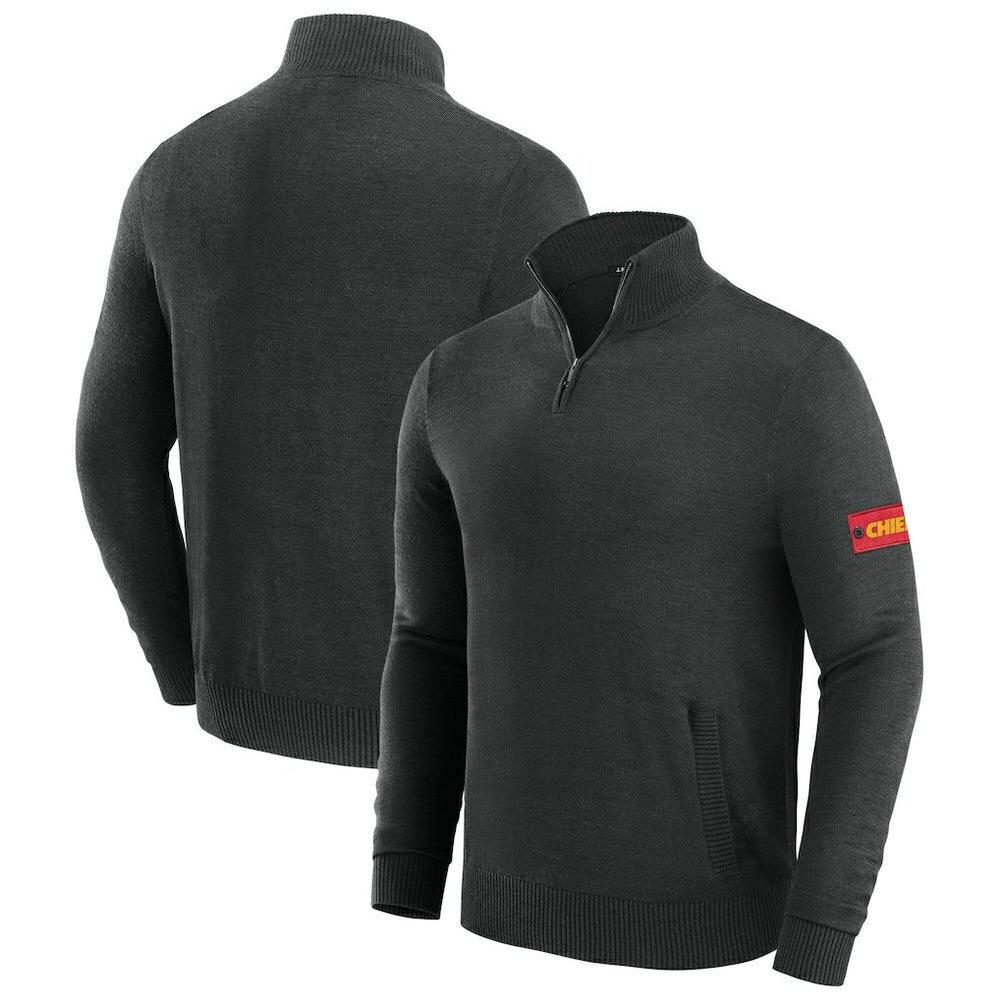 Kansas City Chiefs J. Palmer Franchise Quarter-Zip Sweater Black
