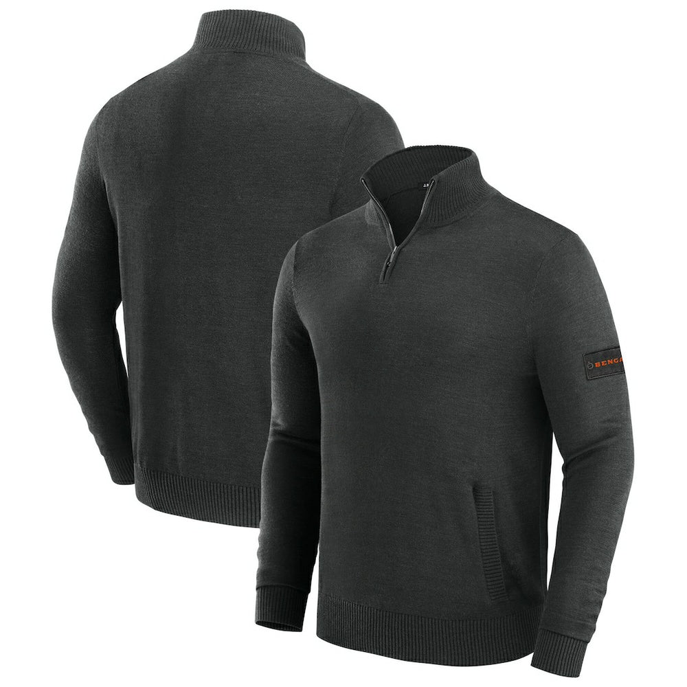 Cincinnati Bengals J. Palmer Franchise Quarter-Zip Sweater Black