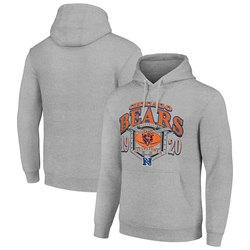 Chicago Bears Starter 80s Retro Pullover Hoodie Heather Gray