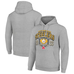 Pittsburgh Steelers Starter 80s Retro Pullover Hoodie Heather Gray