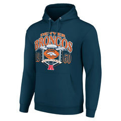 Denver Broncos Starter 80s Retro Pullover Hoodie Navy