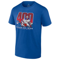 NHL Jonathan Quick New York Rangers 400 Career Wins T-Shirt - Blue