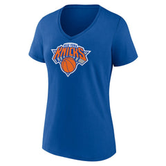 New York Knicks Women's Primary Logo V-Neck T-Shirt Blue