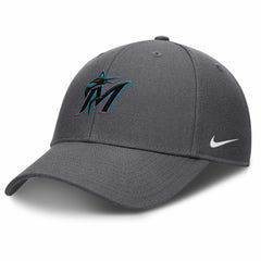 Miami Marlins Nike Club Performance Adjustable Hat - Gray Hats