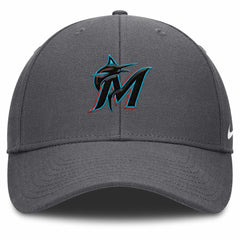 Miami Marlins Nike Club Performance Adjustable Hat - Gray Hats