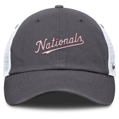 Washington Nationals Nike Wordmark Club Adjustable Trucker Hat - Gray Hats