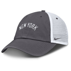 New York Yankees Nike Wordmark Club Adjustable Trucker Hat - Gray Hats
