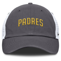 San Diego Padres Nike Wordmark Club Adjustable Trucker Hat - Gray Hats