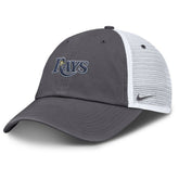 Tampa Bay Rays Nike Wordmark Club Adjustable Trucker Hat - Gray Hats