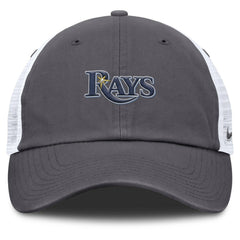 Tampa Bay Rays Nike Wordmark Club Adjustable Trucker Hat - Gray Hats