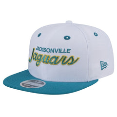 Jacksonville Jaguars New Era Throwback Sparky Original Fit 9FIFTY Snapback Hat White/Teal