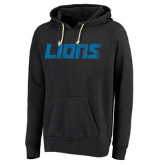 Detroit Lions Majestic Threads Raglan Tri-Blend Pullover Hoodie Black