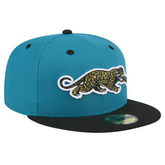 Jacksonville Jaguars New Era Throwback Crawl Flipside Two-Tone 59FIFTY Fitted Hat Teal/Black