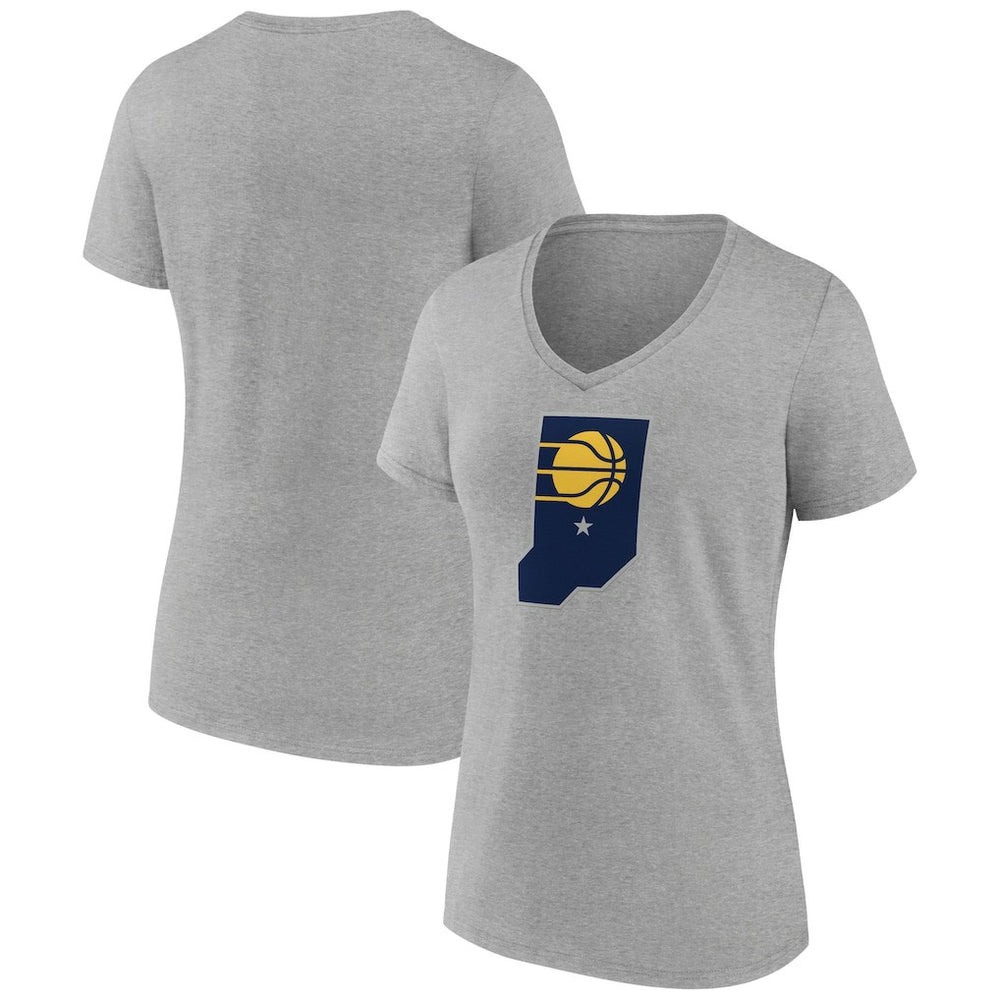 Indiana Pacers Women's Alternate Logo V-Neck T-Shirt Gray
