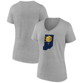 Indiana Pacers Women's Alternate Logo V-Neck T-Shirt Gray