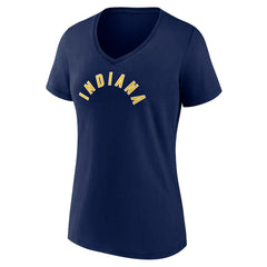Indiana Pacers Women's Wordmark Team V-Neck T-Shirt Navy