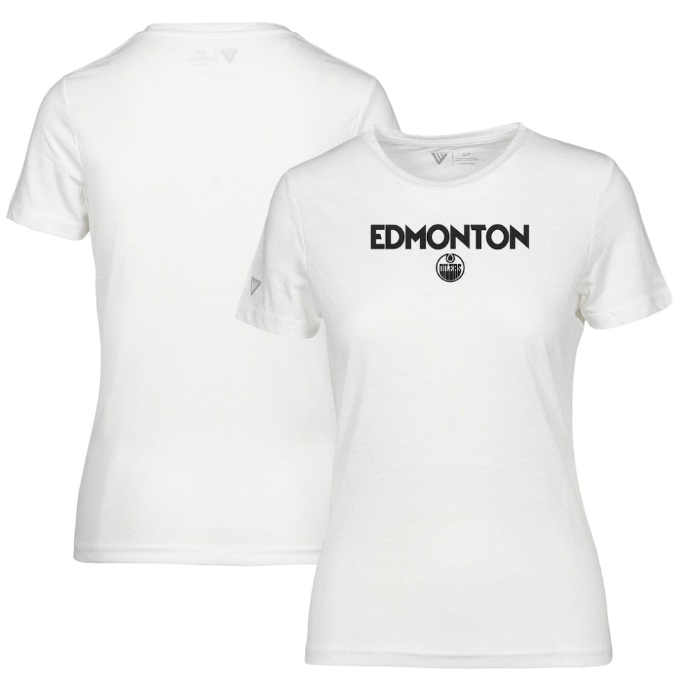 NHL Edmonton Oilers Levelwear Women's Maddox City Capsule T-Shirt - White
