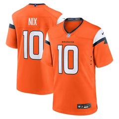 NFL Bo Nix Denver Broncos Player Game Jersey - Orange