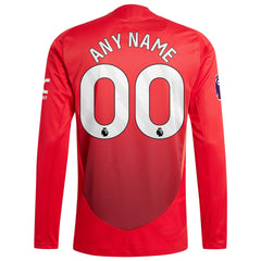 Manchester United 2024/25 Home Custom Long Sleeve Jersey Red