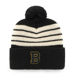 NHL Boston Bruins '47 Old Time Hockey Barn Cuffed Knit Hat with Pom - Black