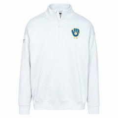 Milwaukee Brewers Levelwear Murray Core Logo Quarter-Zip Pullover Top - White Pullover