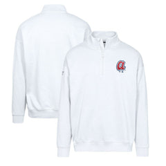 Atlanta Braves Levelwear Murray Core Logo Quarter-Zip Pullover Top - White Pullover