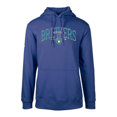 Milwaukee Brewers Levelwear Cooperstown Collection Podium Retro Spellout Pullover Hoodie - Royal Hoodies