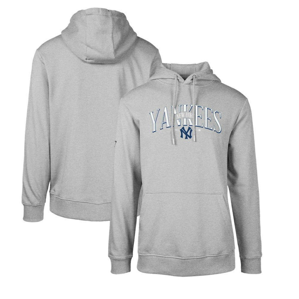 New York Yankees Levelwear Cooperstown Collection Podium Retro Spellout Pullover Hoodie - Gray Hoodies