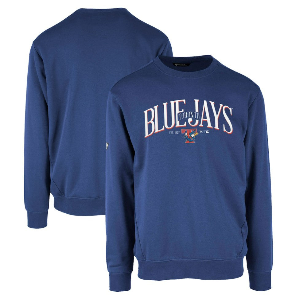 Toronto Blue Jays Levelwear Zane Cooperstown Collection Retro Spellout Pullover Sweatshirt - Royal Pullover