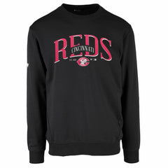 Cincinnati Reds Levelwear Zane Cooperstown Collection Retro Spellout Pullover Sweatshirt - Black Pullover