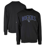 Colorado Rockies Levelwear Zane Cooperstown Collection Retro Spellout Pullover Sweatshirt - Black Pullover