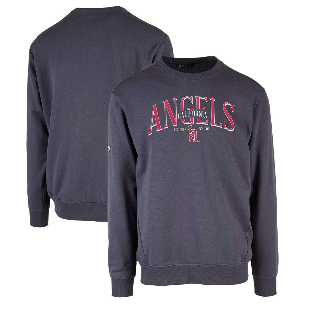 Los Angeles Angels Levelwear Zane Cooperstown Collection Retro Spellout Pullover Sweatshirt - Navy Pullover