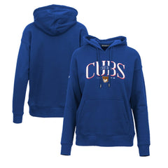 Chicago Cubs Levelwear Women's Adorn Cooperstown Collection Retro Spellout Pullover Hoodie - Royal Hoodies