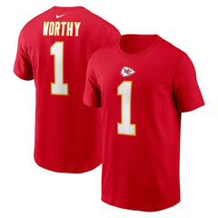 Xavier Worthy Kansas City Chiefs Name & Number T-Shirt Red