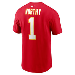 Xavier Worthy Kansas City Chiefs Name & Number T-Shirt Red