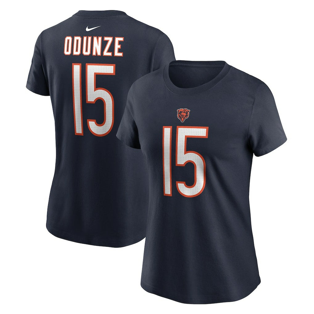 Rome Odunze Chicago Bears Women's Name & Number T-Shirt Navy