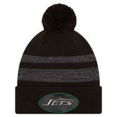 New York Jets New Era Black Dispatch Cuffed Knit Hat with Pom