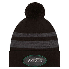 New York Jets New Era Black Dispatch Cuffed Knit Hat with Pom