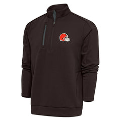 Cleveland Browns Antigua Generation Quarter-Zip Pullover Top Brown