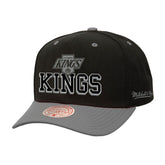 NHL Los Angeles Kings Mitchell & Ness Backside Script Two-Tone Pro Crown Adjustable Hat - Black/Silver