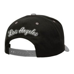 NHL Los Angeles Kings Mitchell & Ness Backside Script Two-Tone Pro Crown Adjustable Hat - Black/Silver