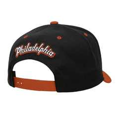 NHL Philadelphia Flyers Mitchell & Ness Backside Script 2-Tone Pro Crown Adjustable Hat - Black/Orange