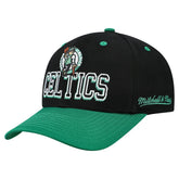 Boston Celtics Backside Script 2-Tone Pro Crown Adjustable Hat Black/Kelly Green