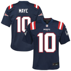 NFL Drake Maye New England Patriots Youth Game Jersey - Navy